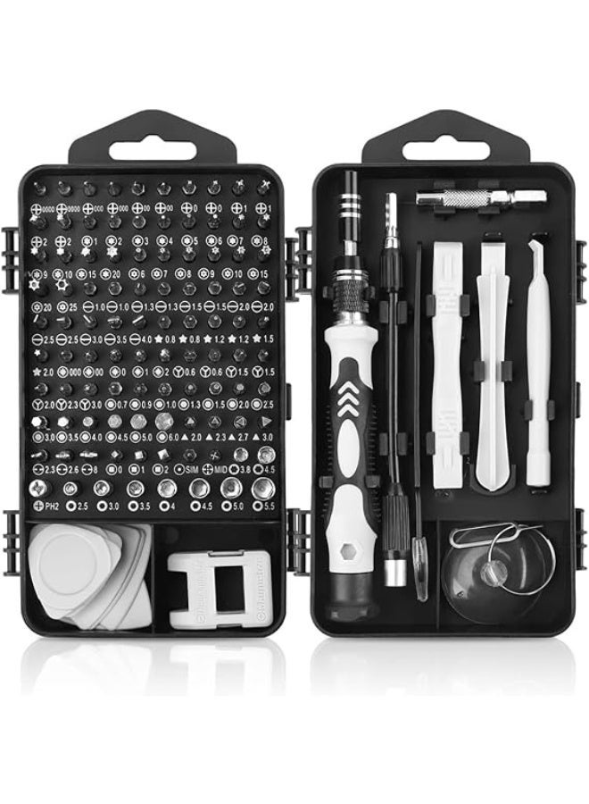 مجموعة مفكات دقيقة 115 في 1، طقم أدوات إصلاح إلكترونيات، رؤوس مغناطيسية دقيقة مع عمود مرن للهواتف، أجهزة ماك، أجهزة الكمبيوتر، الساعات، أجهزة الألعاب، أجراس الأبواب، الأدوات الإلكترونية - Image 1